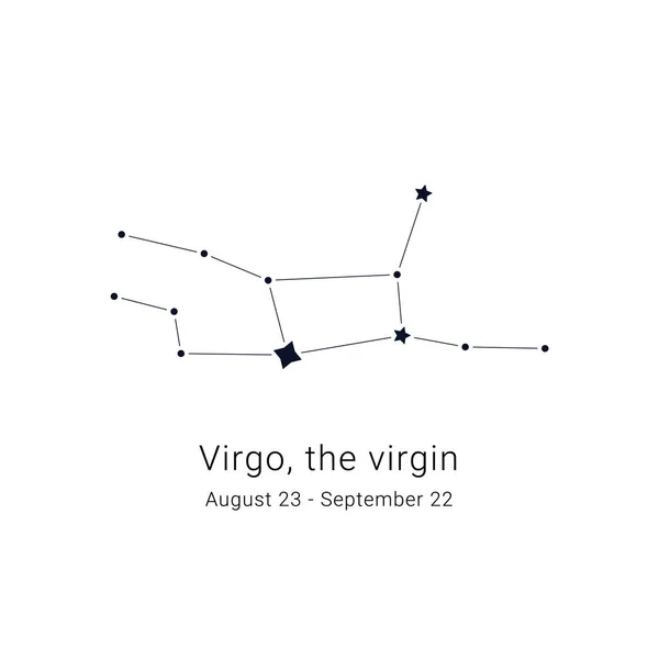 Vierge Vierge Constellation Plage Dates Naissance — Image vectorielle
