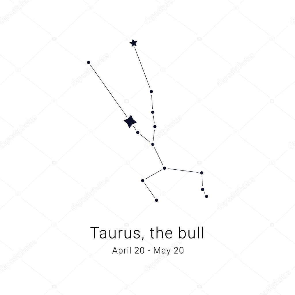 Taurus, the bull. Constellation and the date of birth range.