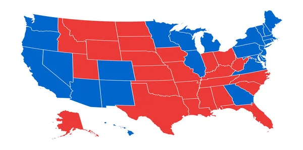 Mapa Resultados Las Elecciones Estadounidenses Elecciones Presidenciales Americanas — Vector de stock