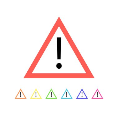 Geleneksel tehlike işaretleri. Çoklu renk koleksiyonu