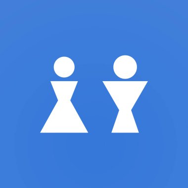 Mavi arkaplanda beyaz geometrik cinsiyet işaretleri