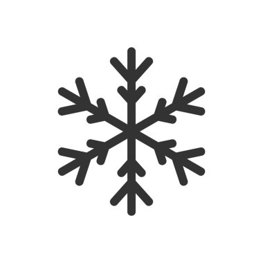 İnce kar tanesi ikonu. Kar kristali silüeti çizimi