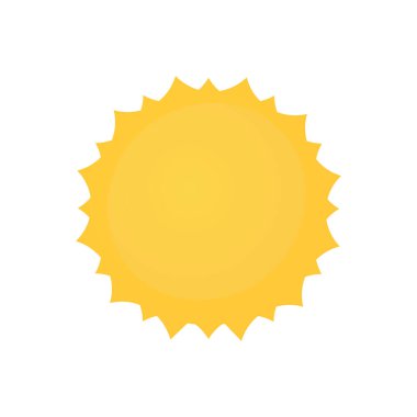 Beyaz arkaplanda sarı güneş rozeti tasarımı çizimi