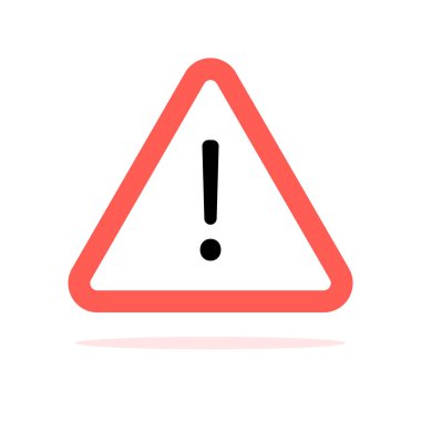 Yuvarlak köşeli geleneksel üçgen uyarı işareti