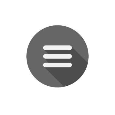 Düz menü simgesi. Hamburger düğmesi çizimi