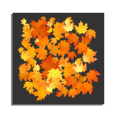 Dağınık yapraklar arka plan. Yeşillik sonbahar arkaplanı illüstrasyonu