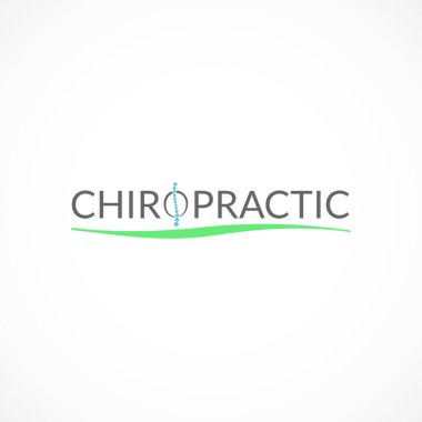 Kayropraktik stil logosu. Etkili alternatif tıp illüstrasyonu