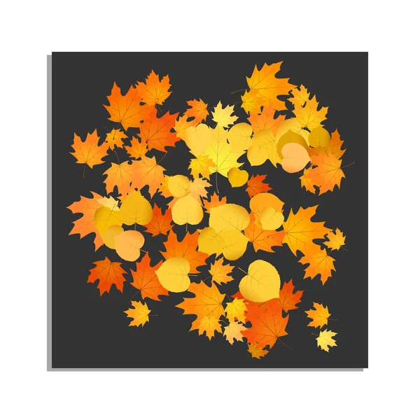 Streuung Hinterlässt Spuren Laub Herbst Hintergrund Illustration — Stockvektor