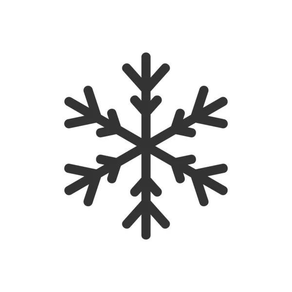 Thin Snowflake Icon Snow Crystal Silhouette Illustration — Stock Vector