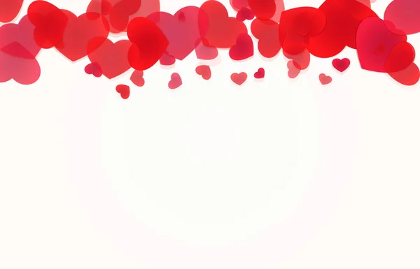 Röda Fallande Hjärtan Illustration För Banderoller Och Rubriker — Stock vektor