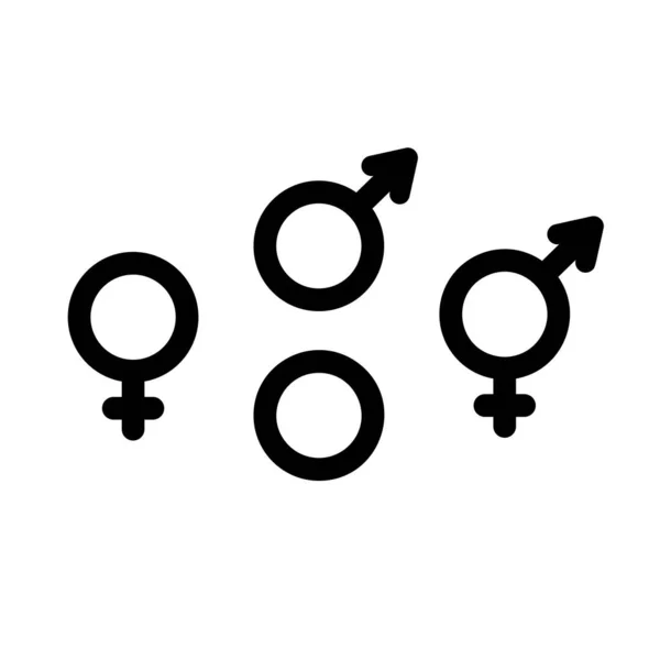 Sex Orientation Simple Icons Gender Signs Illustration — Stock Vector