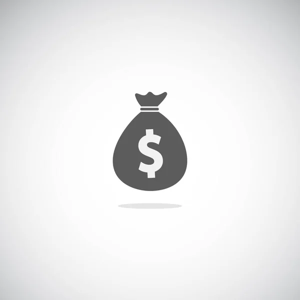 Ícone Saco Dinheiro Simples Isolado Ilustração Dinheiro Plano — Vetor de Stock