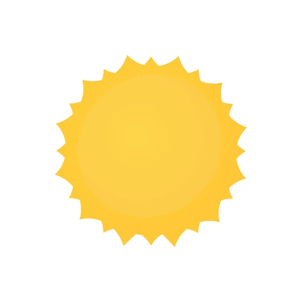 白い背景に黄色の太陽のバッジデザインイラスト — ストックベクタ