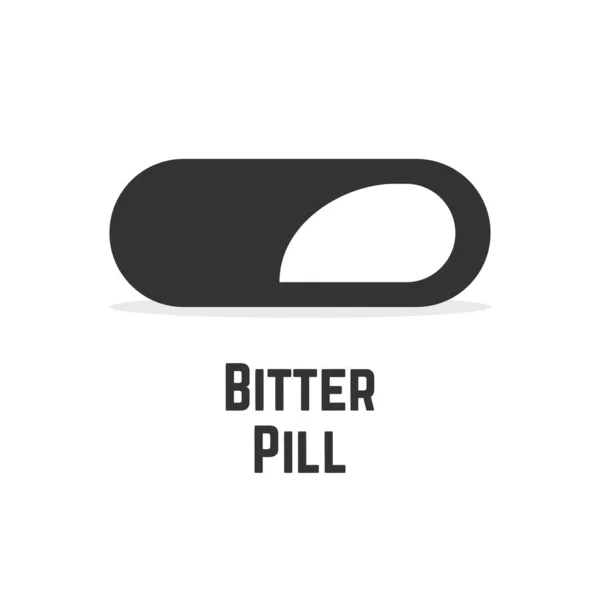 Illustrazione Logo Stilizzato Pillola Amara Icona Medica — Vettoriale Stock