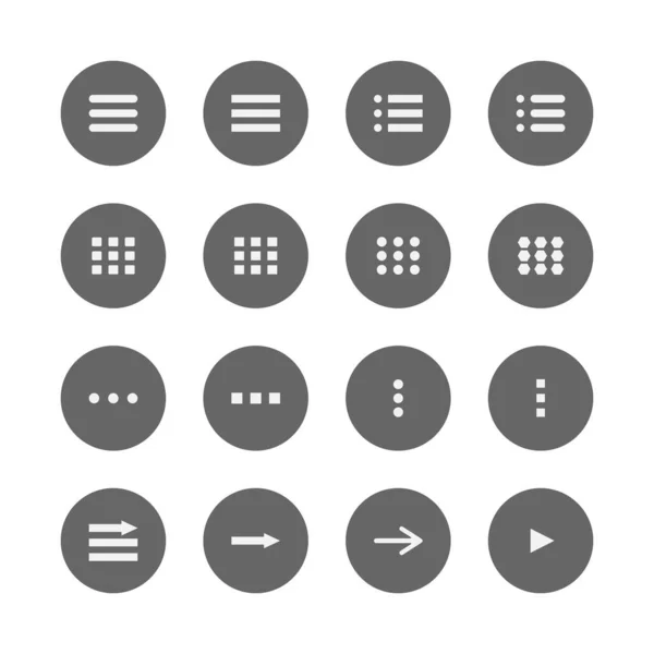 Set Menu Hamburger Buttons Flat Icons — Stock Vector