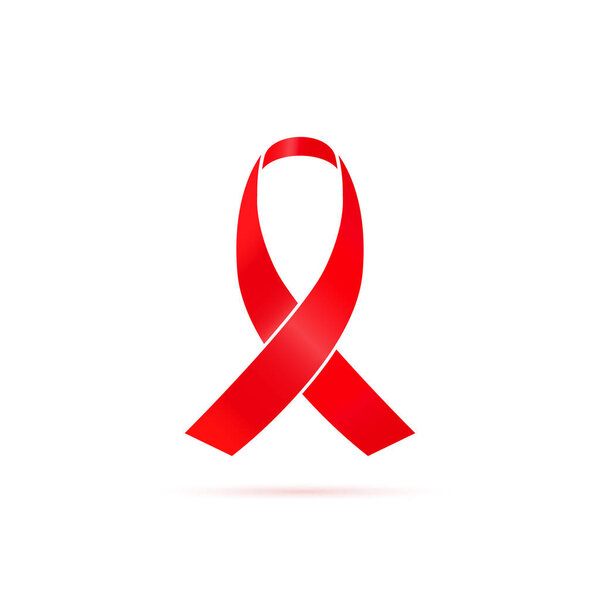 Red ribbon glossy ribbon. International symbol illustration