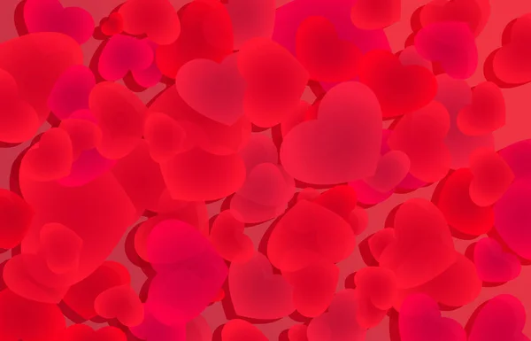 Liebes Hintergrund Mit Roten Herzen Festliche Illustration Für Die Feiertage — Stockvektor