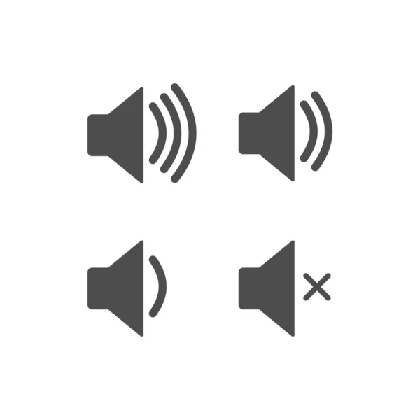 Set Von Einfachen Lautstärkensymbolen Abbildung Zur Lautstärkekontrolle — Stockvektor