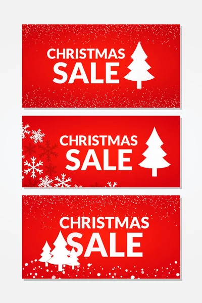 Conjunto Banners Venda Anual Natal Isolado Fundo — Vetor de Stock