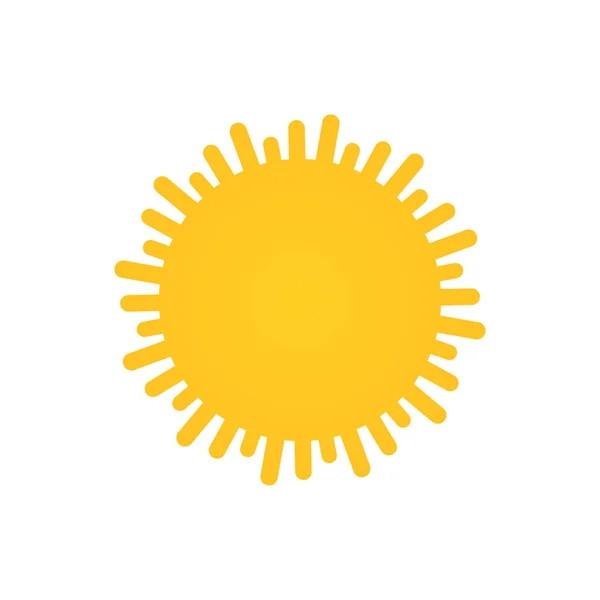 Illustration Simple Icône Jaune Soleil Isolée Sur Fond Blanc — Image vectorielle