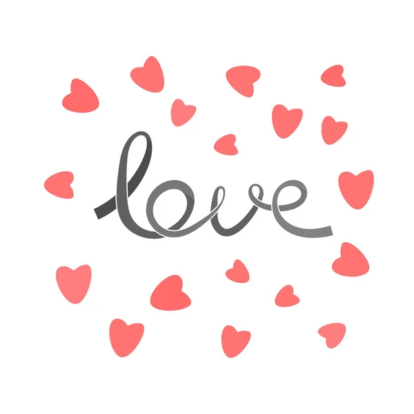 Ilustración Tarjetas Amor Texto Estilizado Cinta — Vector de stock