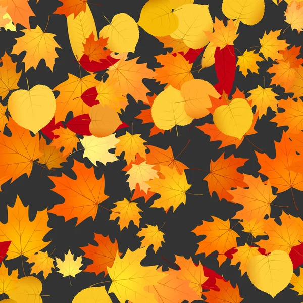 Patrón Floral Otoño Sin Costuras Follaje Fondo Ilustración — Vector de stock