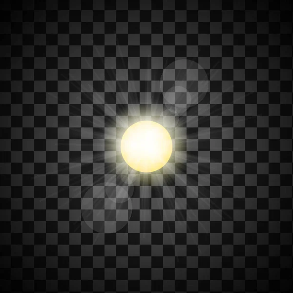 Rayon Soleil Vectoriel Avec Des Fusées Éclairantes Des Faisceaux Des — Image vectorielle