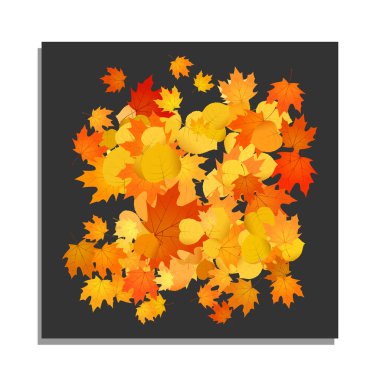 Dağınık yapraklar arka plan. Yeşillik sonbahar arkaplanı illüstrasyonu