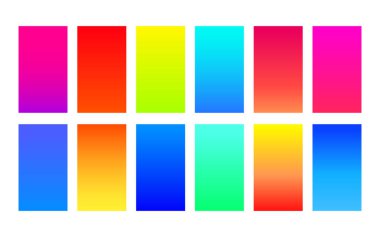 Kartlar, arkaplanlar, pankartlar için canlı doymuş gradyanlar kümesi