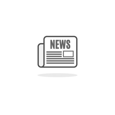 Gazete imzası basit düz simge tasarımı illüstrasyonu