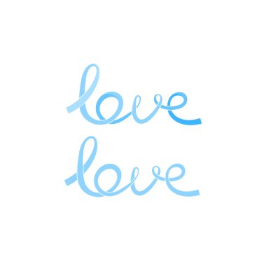 Romantik mavi pastel aşk kurdeleleri.