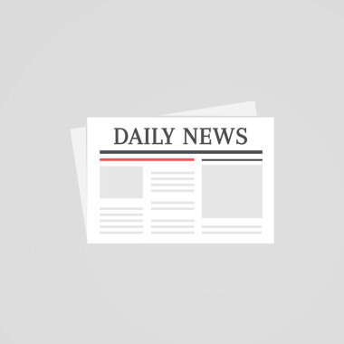 Daily News gazetesi düz simge tablosu çizimi