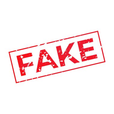 Sahte grunge sahte kırmızı pul çizimi beyaz arkaplanda izole edildi