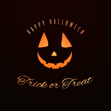 Düz Cadılar Bayramı tebrik kartı. Harf vektör illüstrasyonu