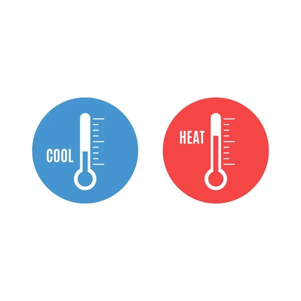 Set Van Koele Warmte Thermometer Stickers — Stockvector