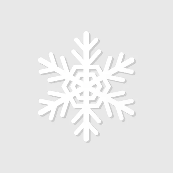 Wit Papieren Sneeuwvlokje Pictogram Winter Symbool Illustratie — Stockvector