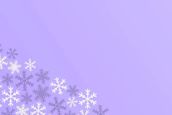 Pastel Kleur Winter Achtergrond Met Papier Sneeuwvlokken — Stockvector