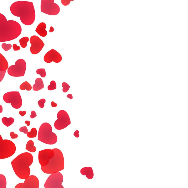 Coeurs Tombants Pilier Vertical Illustration Fond Amour — Image vectorielle