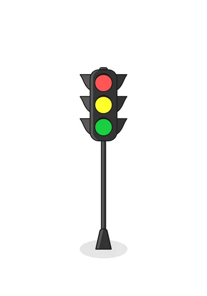 白色背景下隔离的交通灯图标 — 图库矢量图片