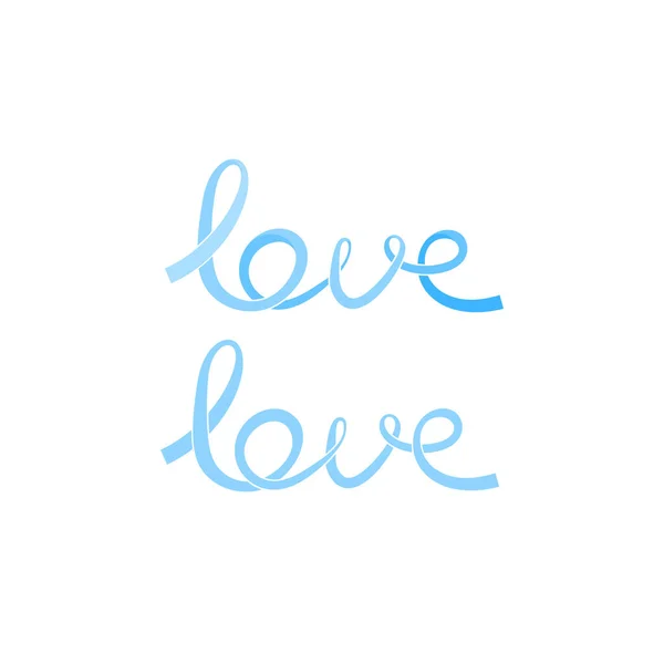 Conjunto Cintas Románticas Amor Pastel Azul — Vector de stock