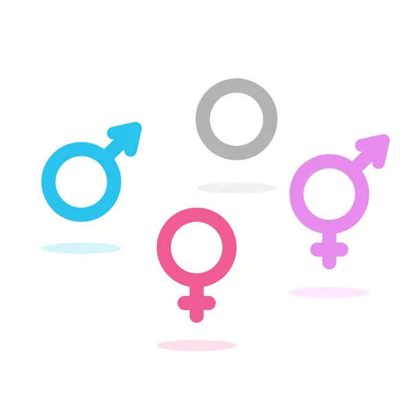 Gender Zeichen Illustrieren Symbole Menschlicher Geschlechterunterschiede — Stockvektor