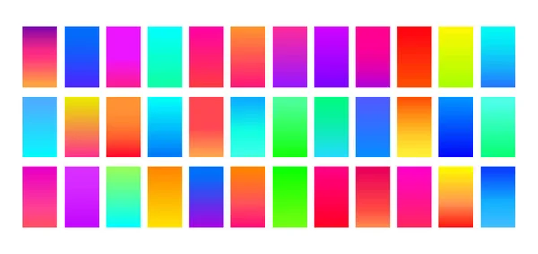 Lumineux Multicolore Vif Dégradé Couleurs Fond Écran Collection — Image vectorielle