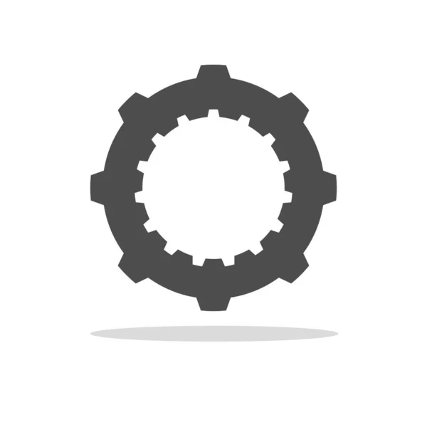 Cogwheel White Background Mechanical Symbol Illustration — Stock Vector