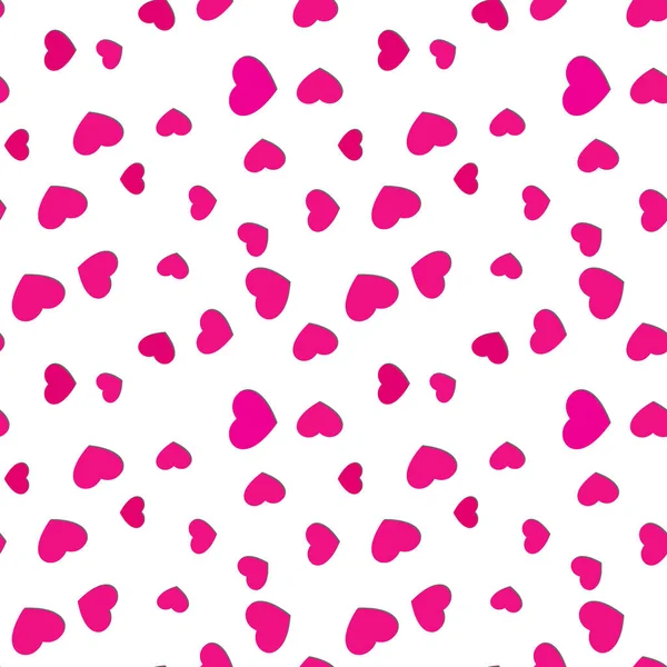 Seamless Scattered Hearts Pattern Valentines Day Vivid Love Background — Stock Vector