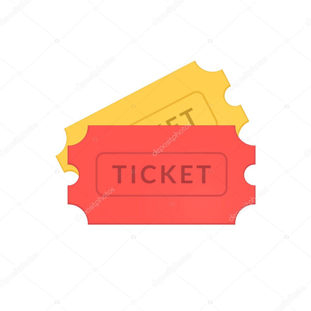 Simple tickets icons isolated on white background