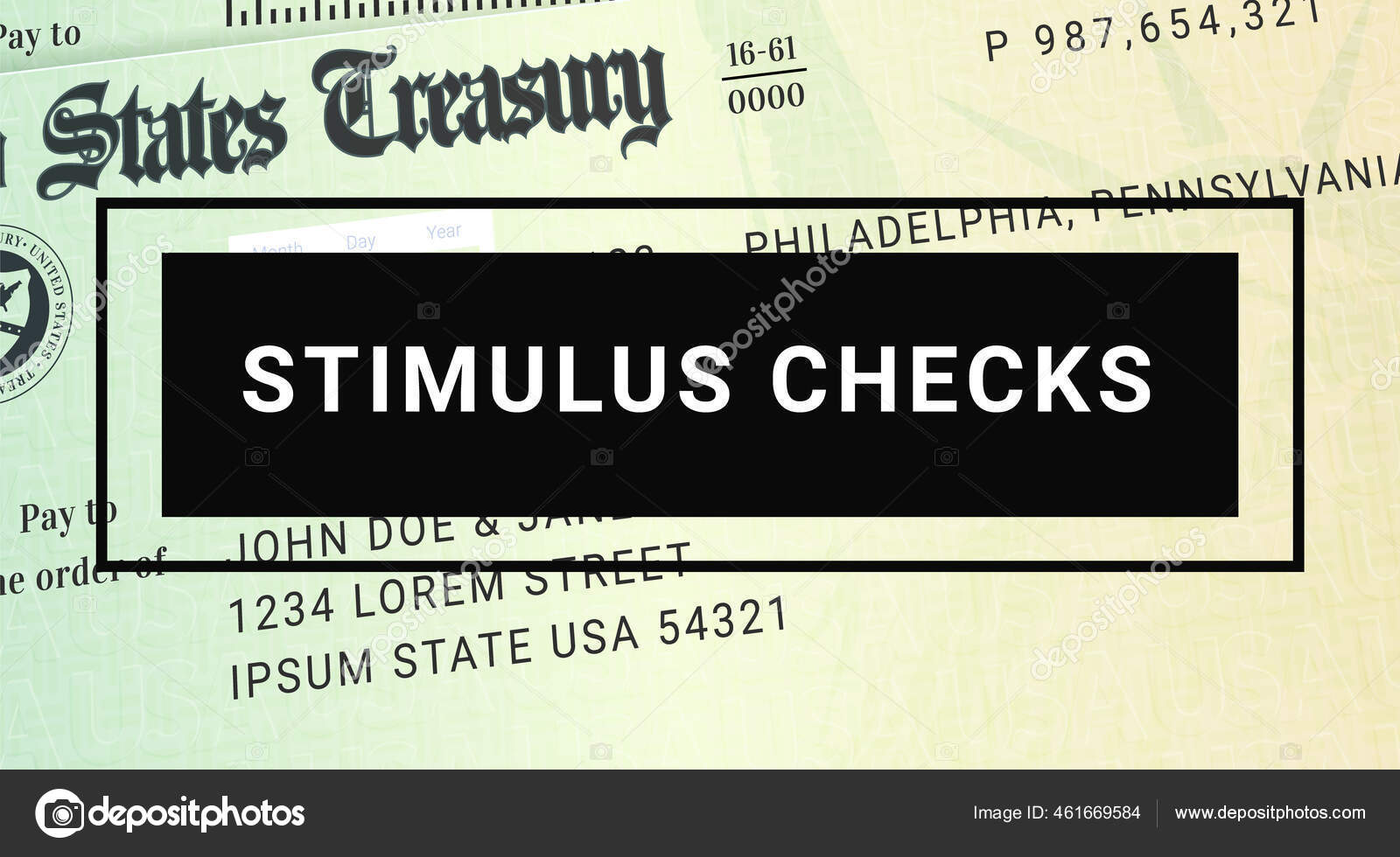 New Stimulus Check Update Federal Relief Package News Stock Photo by