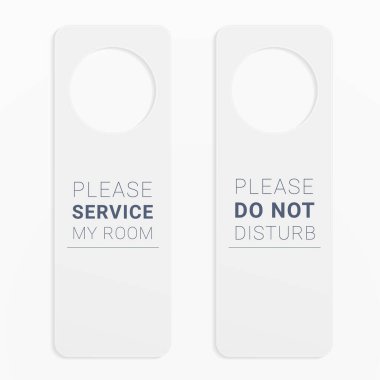 Otel odasının kapı askısı. Etiketi karıştırma.