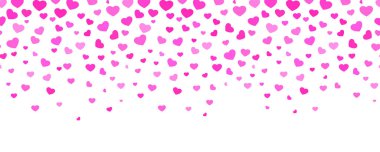 Kalp yağmuru süslemesi. Düşen kalplerin kusursuz panoramik sancağı.