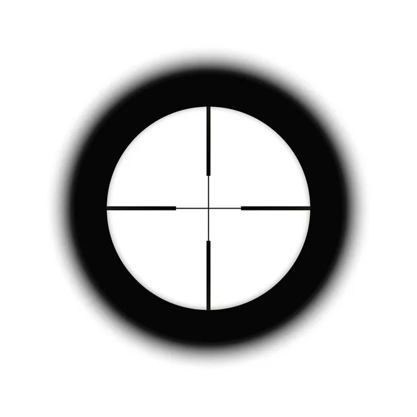 Keskin Nişancı Dürbünü Optik Görüşü Hedefleyen Bir Tüfeğin Çapraz Tüyleri — Stok Vektör