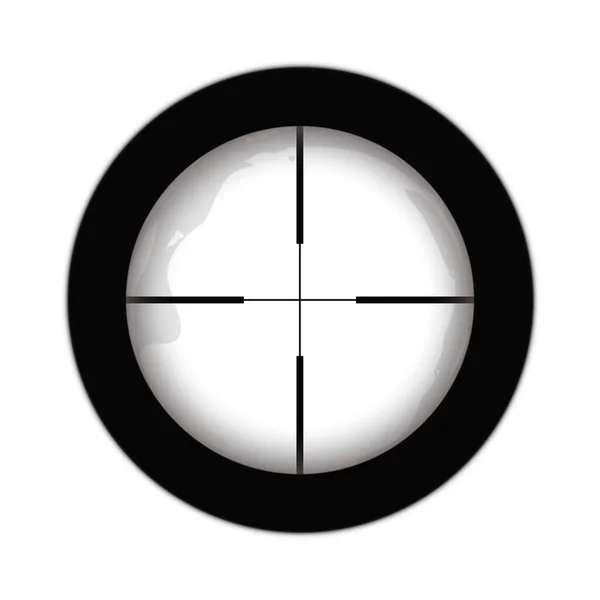 Crosshairs Sniper Scope Reticle Cabellos Cruzados Rifle Apuntando Visor Óptico — Vector de stock